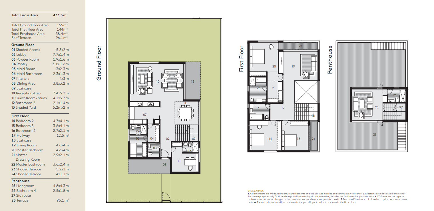 Floor plan for villa at Al Burouj