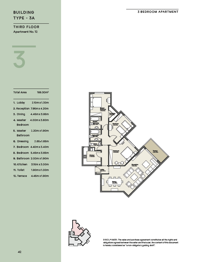 Floor plan for apartment at Axis X Iwan