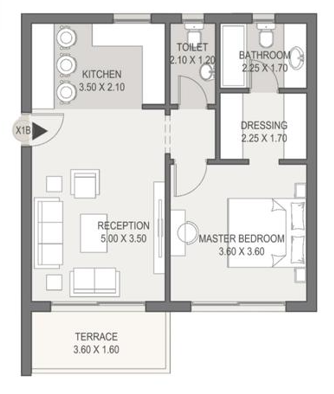 Floor plan for apartment at Sarai