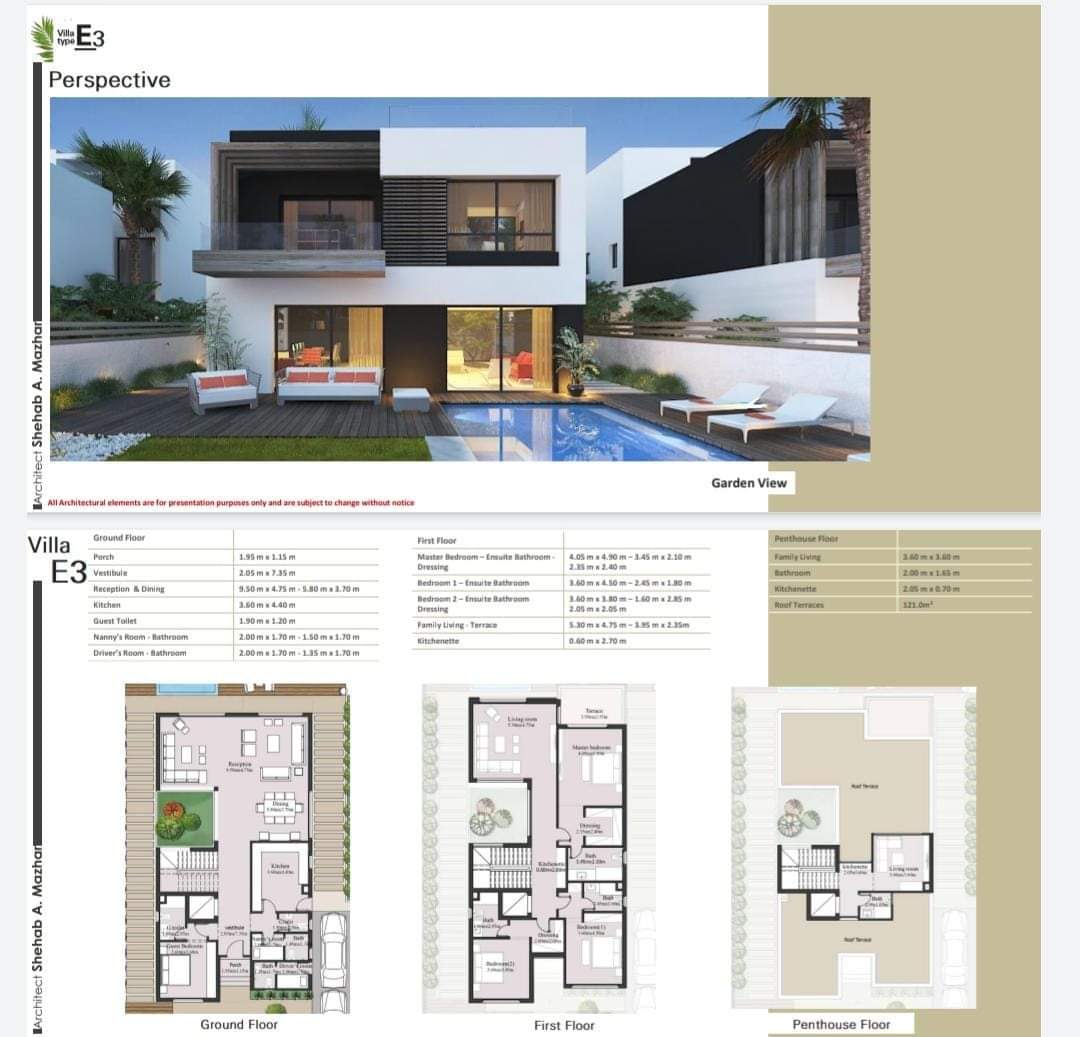 Floor plan for villa at Palm Hills New Cairo