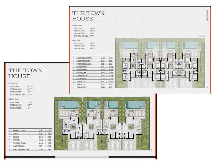 Floor plan for townhouse at Solana