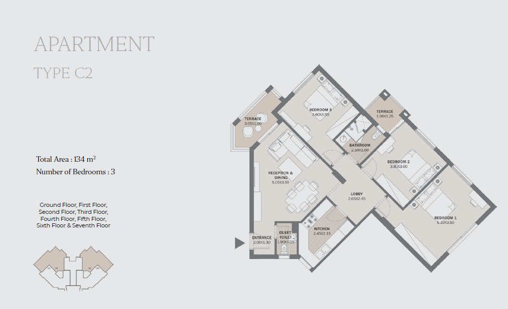 Floor plan for apartment at Al Maqsad Residences
