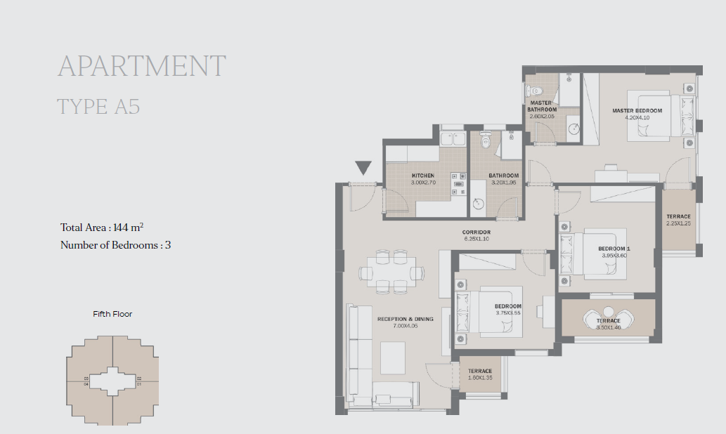 Floor plan for apartment at Al Maqsad