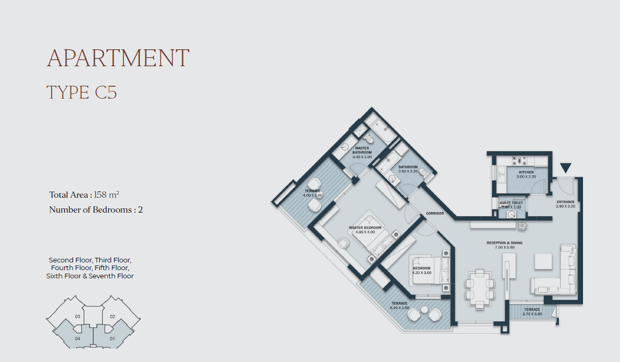 Floor plan for apartment at Al Maqsad