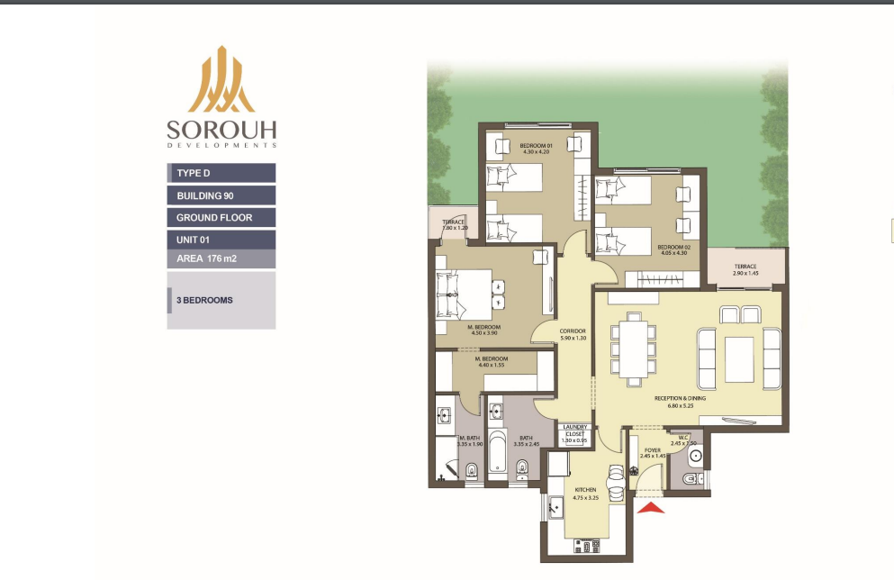 Floor plan for apartment at Entrada