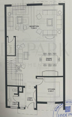 Floor plan for townhouse at Hyde Park
