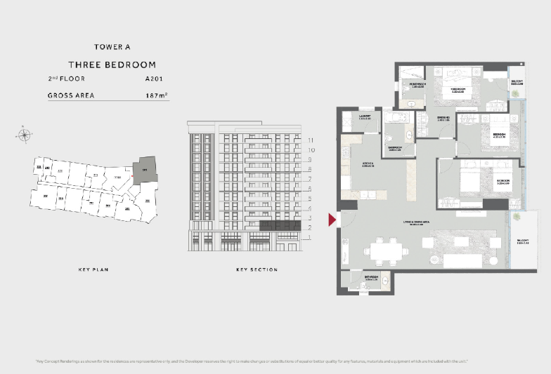 Floor plan for apartment at Marriott Residences Heliopolis