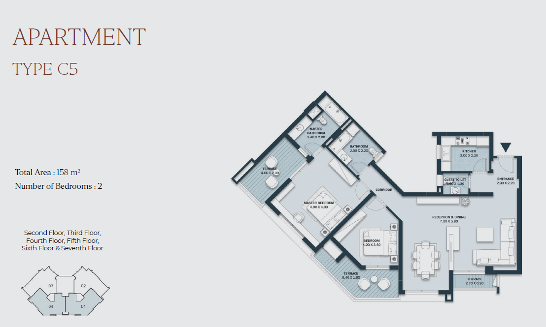 Floor plan for apartment at Al Maqsad Park