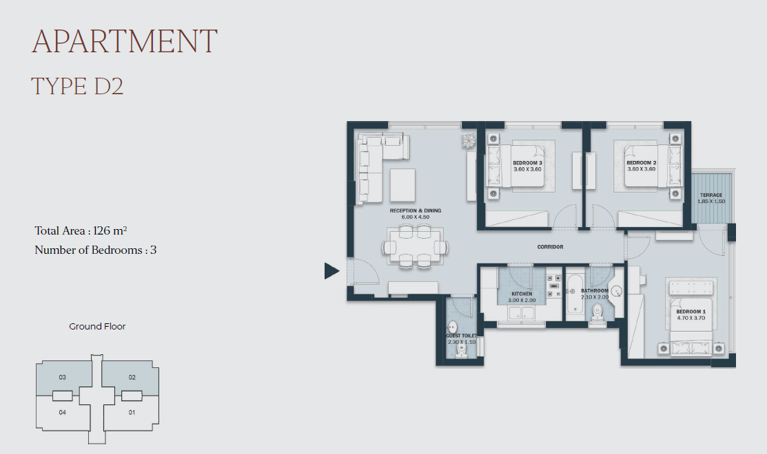 Floor plan for apartment at Al Maqsad Park