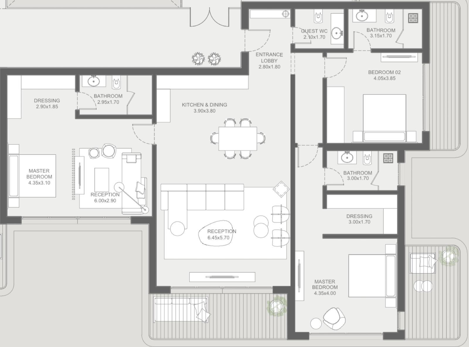 Floor plan for apartment at New Giza