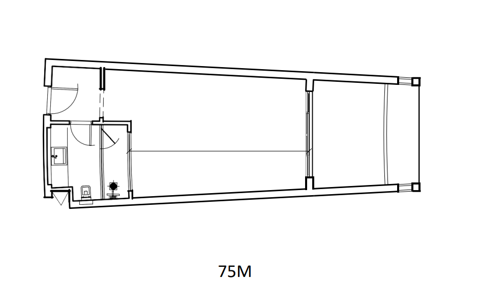 Floor plan for studio at Bayside