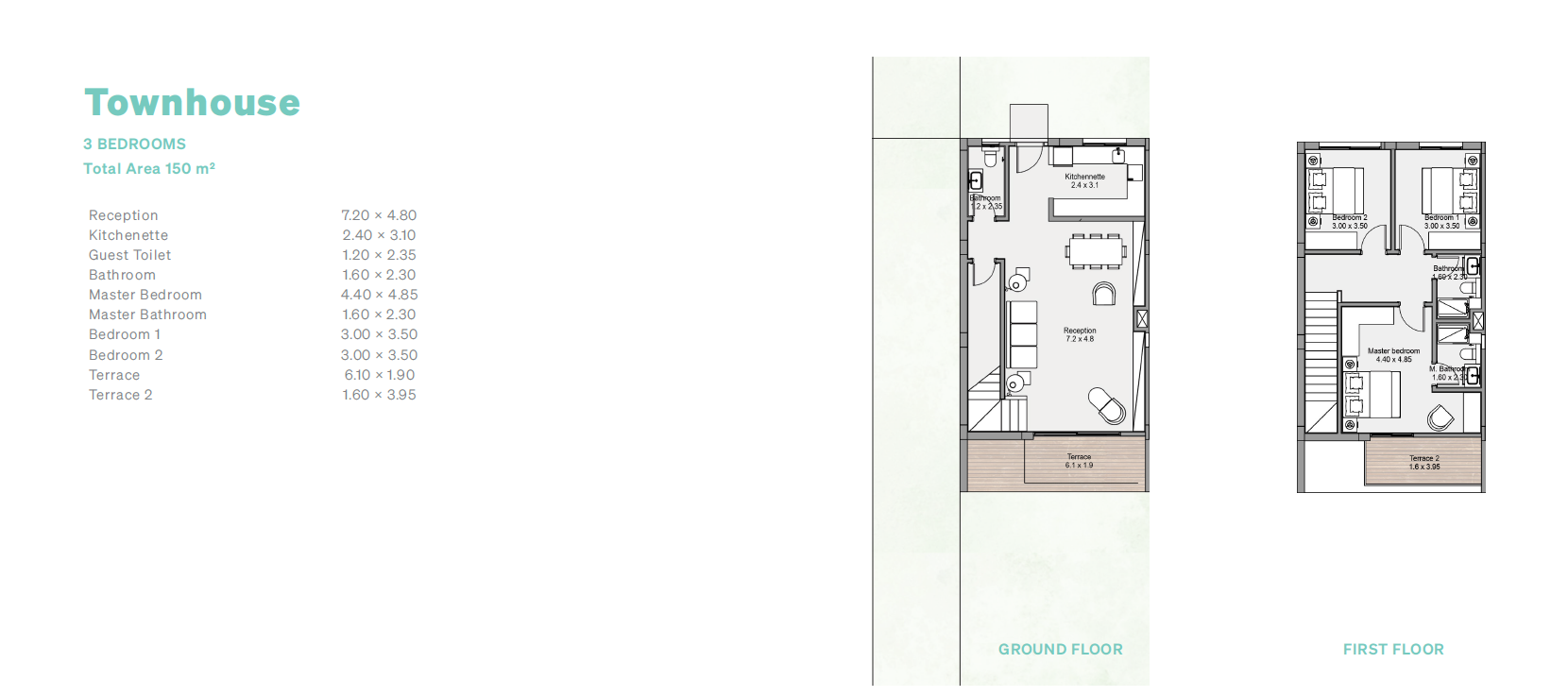 Floor plan for townhouse at Salt