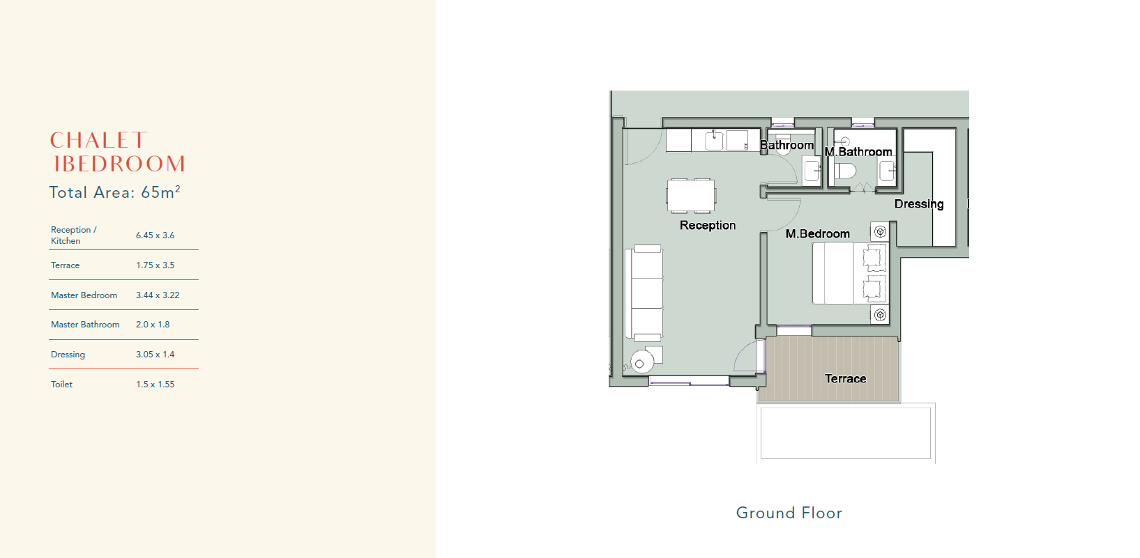 Floor plan for chalet at Il Monte Galala