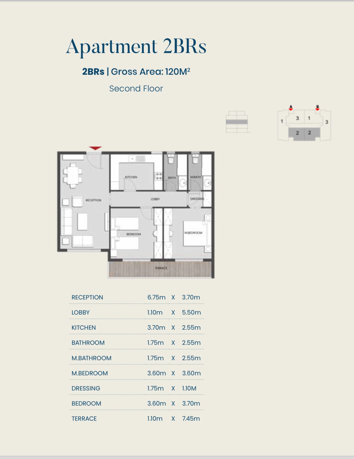 Floor plan for apartment at Aliva Mountain View Mostakbal City