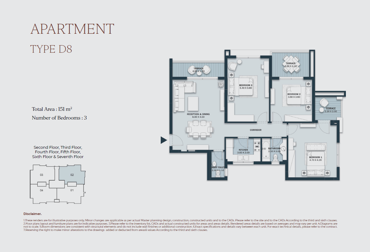 Floor plan for apartment at Al Maqsad