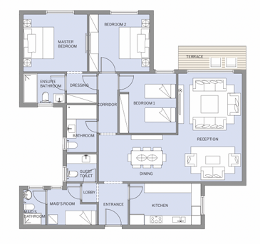 Floor plan for apartment at Park View - Haptown