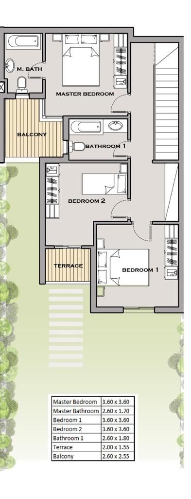 Floor plan for villa at Sarai