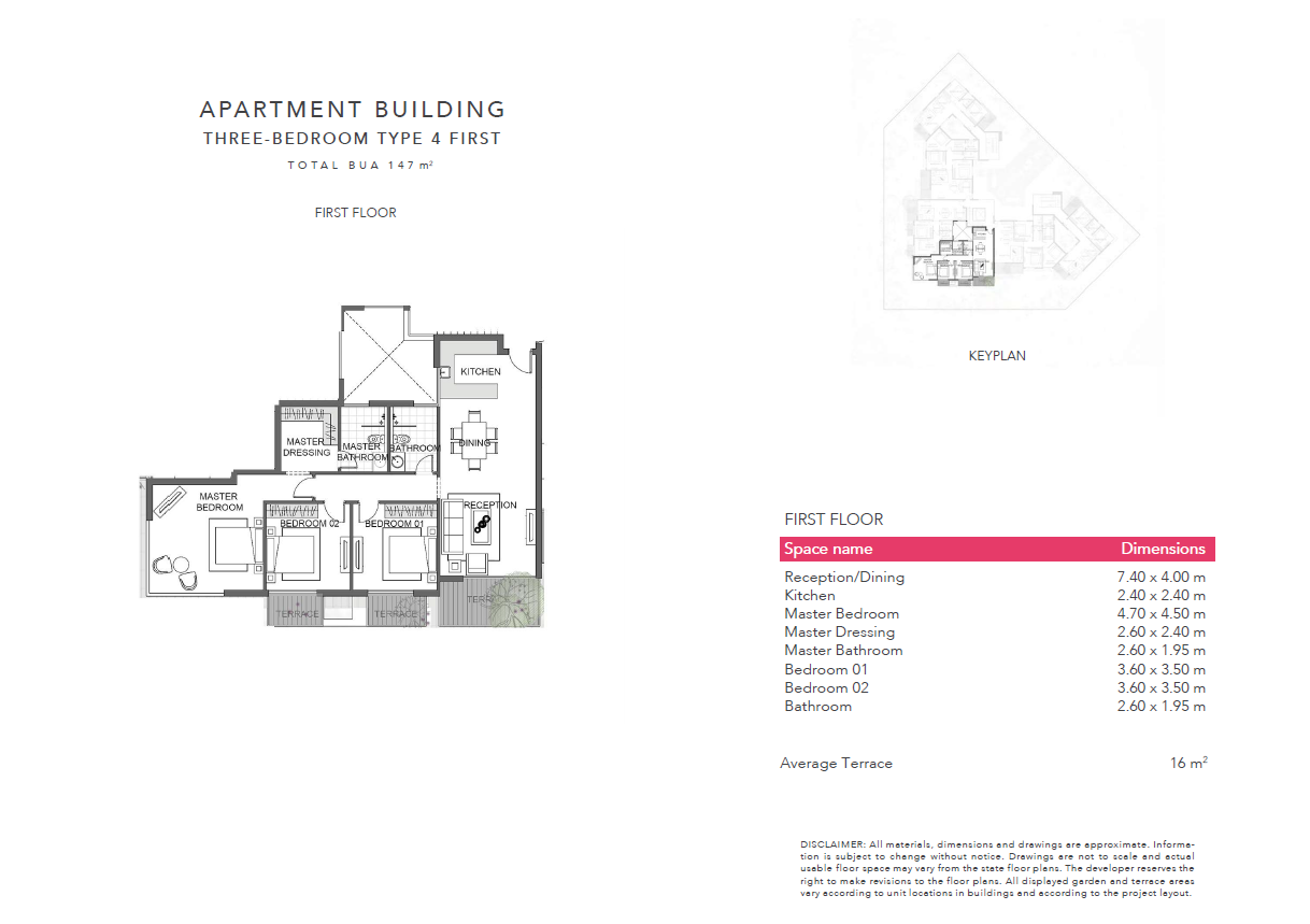 Floor plan for apartment at Jefaira