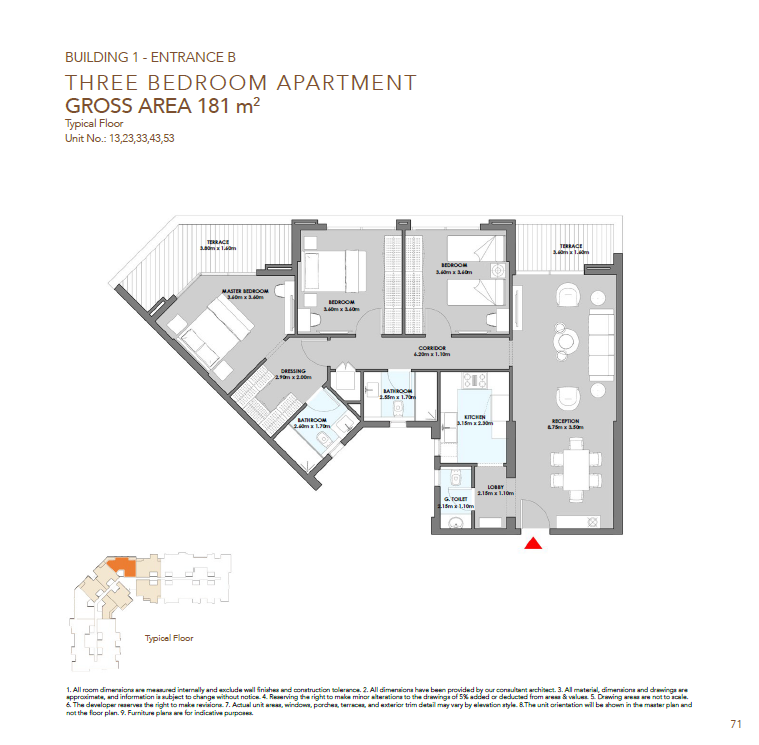Floor plan for apartment at SQ1