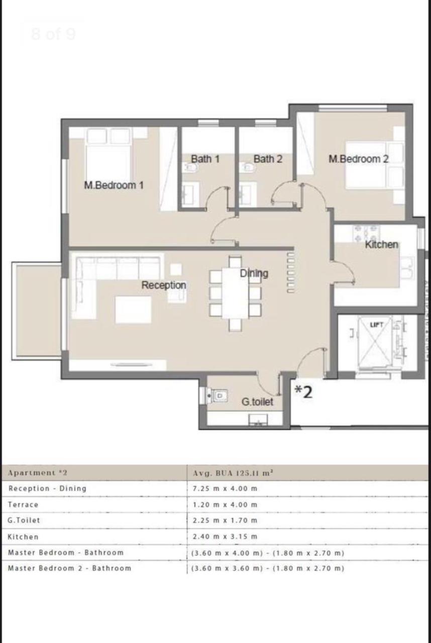Floor plan for apartment at Badya