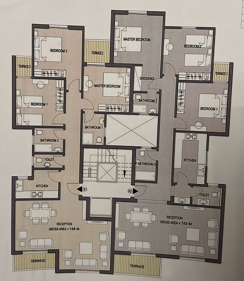 Floor plan for apartment at Sarai