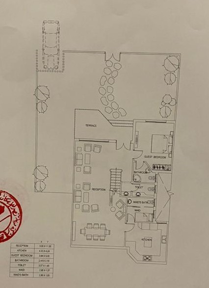 Floor plan for villa at Sarai