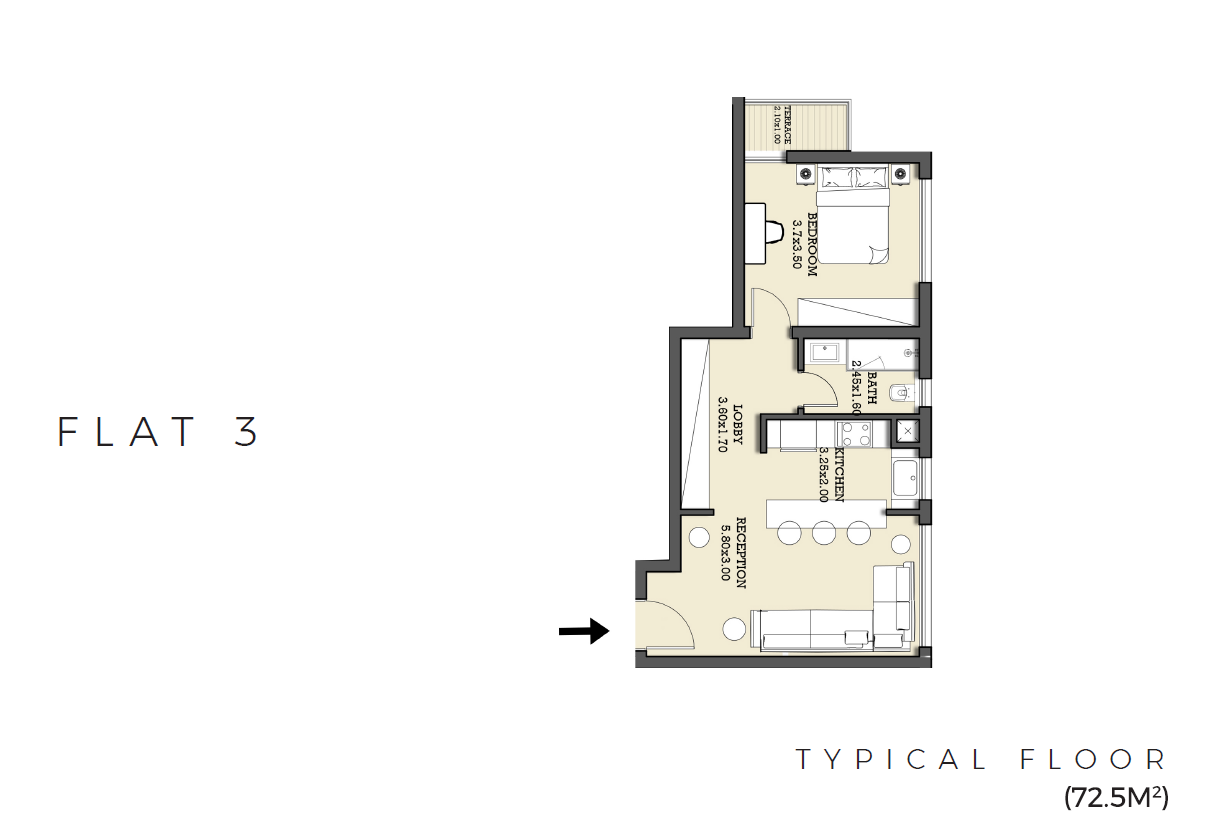Floor plan for apartment at Orla Residence