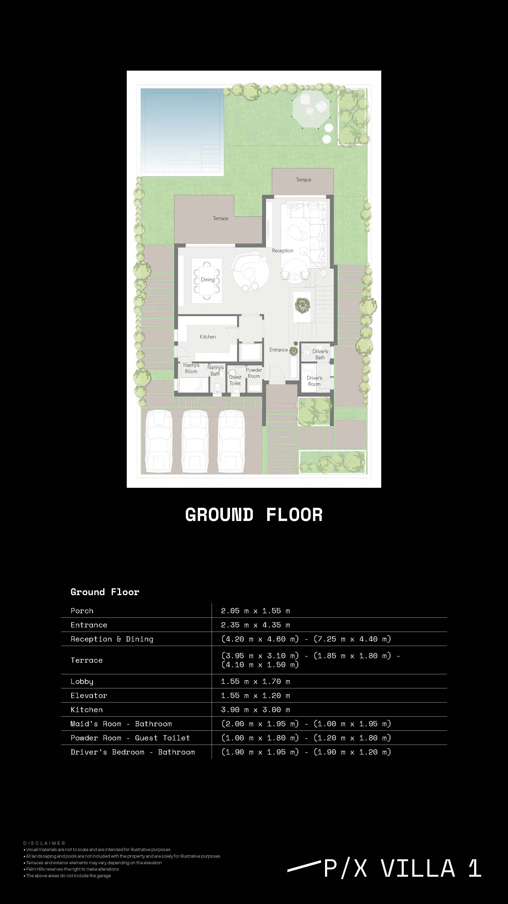 Floor plan for villa at PX