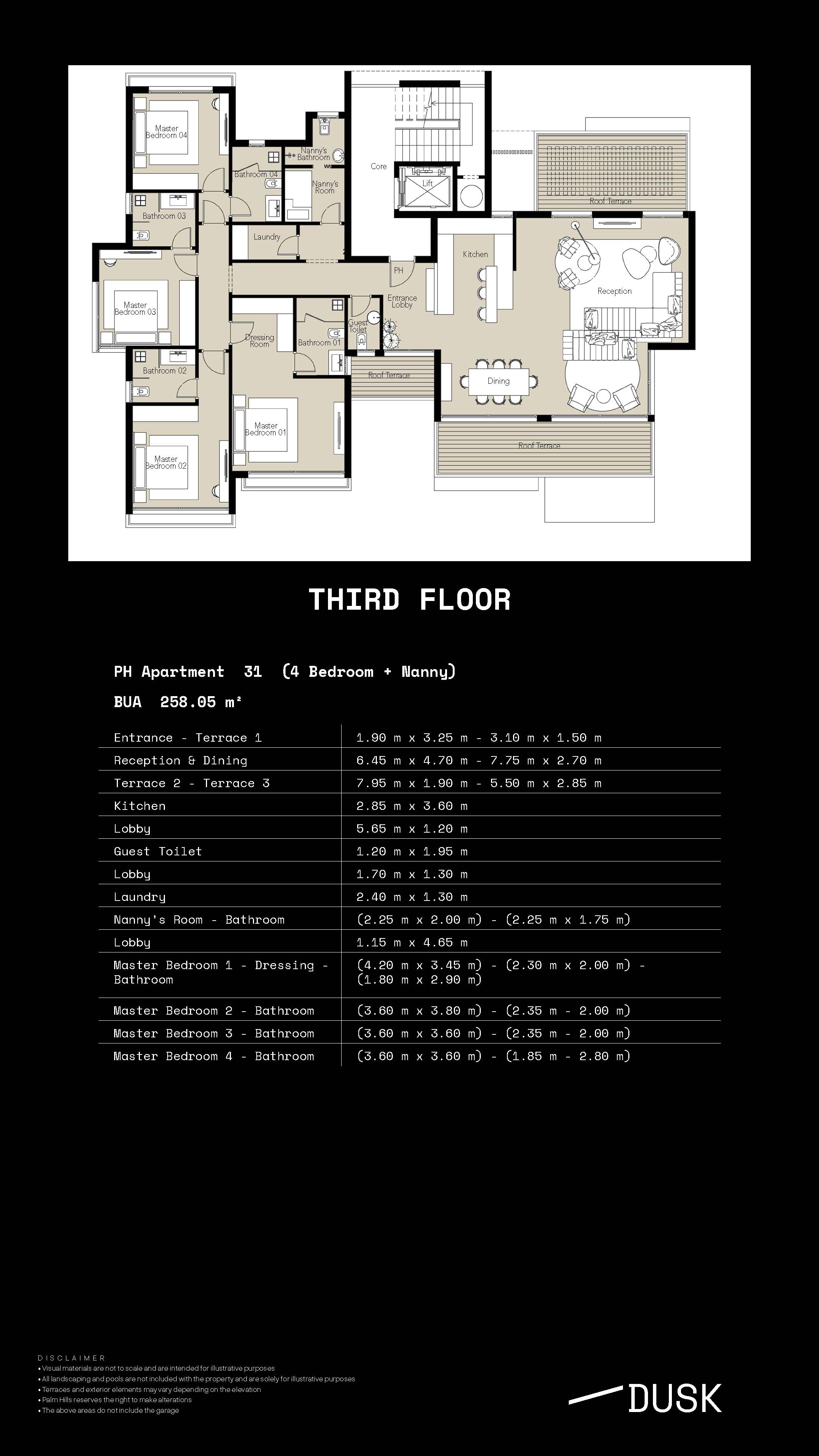Floor plan for penthouse at PX