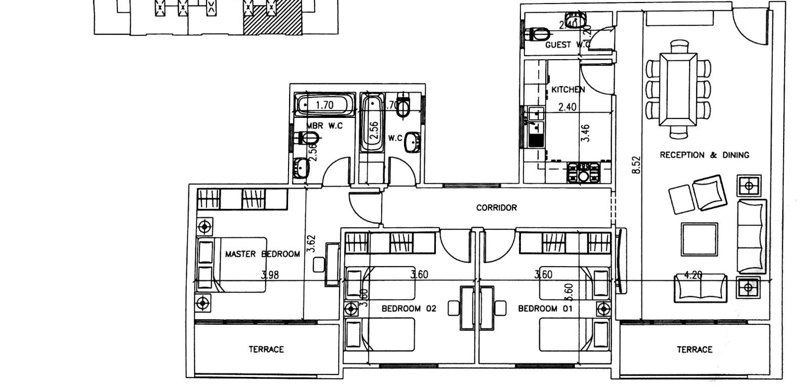 Floor plan for apartment at Midtown condo