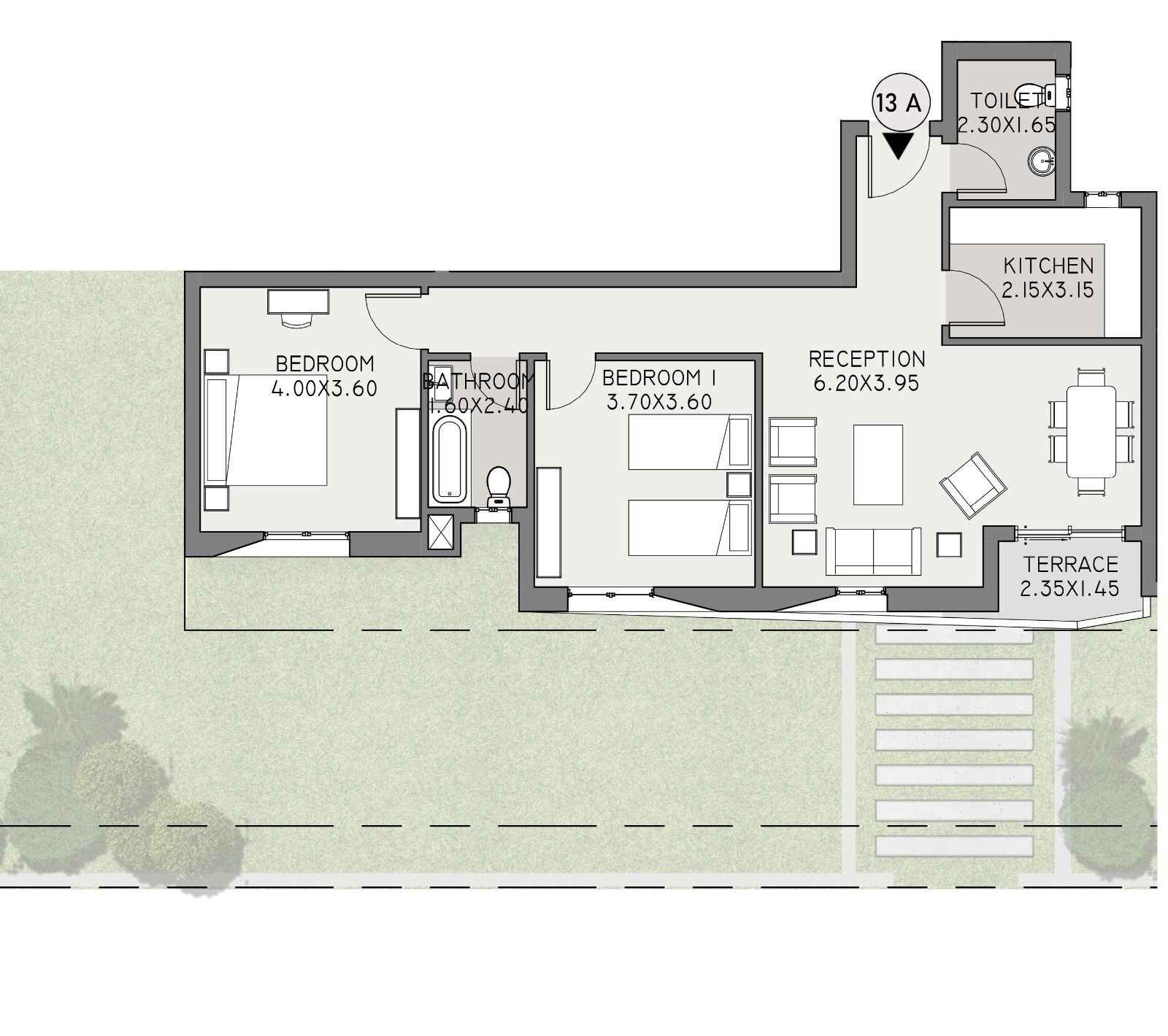 Floor plan for apartment at Taj City