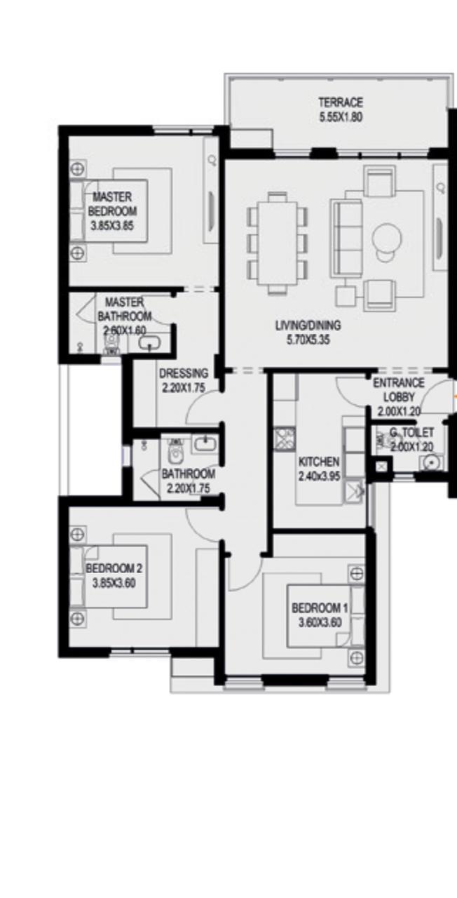 Floor plan for apartment at O West Orascom