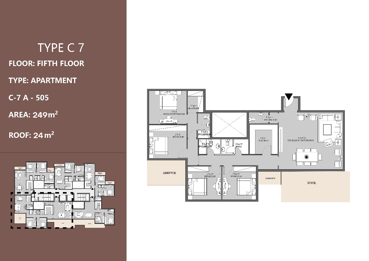 Floor plan for apartment at Peerage Residence