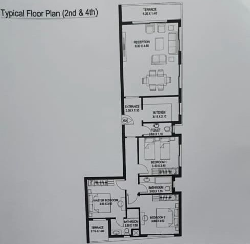 Floor plan for apartment at Taj City