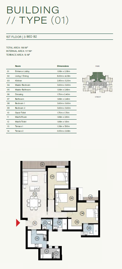 Floor plan for apartment at ZED East
