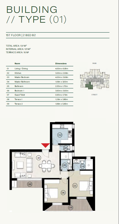 Floor plan for apartment at ZED East