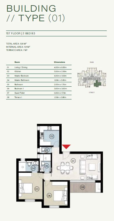 Floor plan for apartment at ZED East