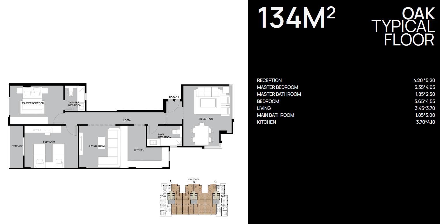 Floor plan for penthouse at Sun Capital