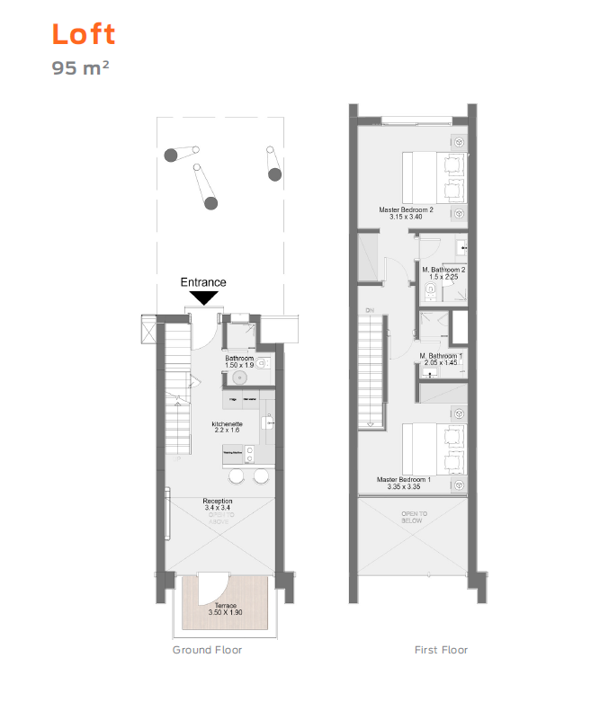 Floor plan for duplex at D-Bay
