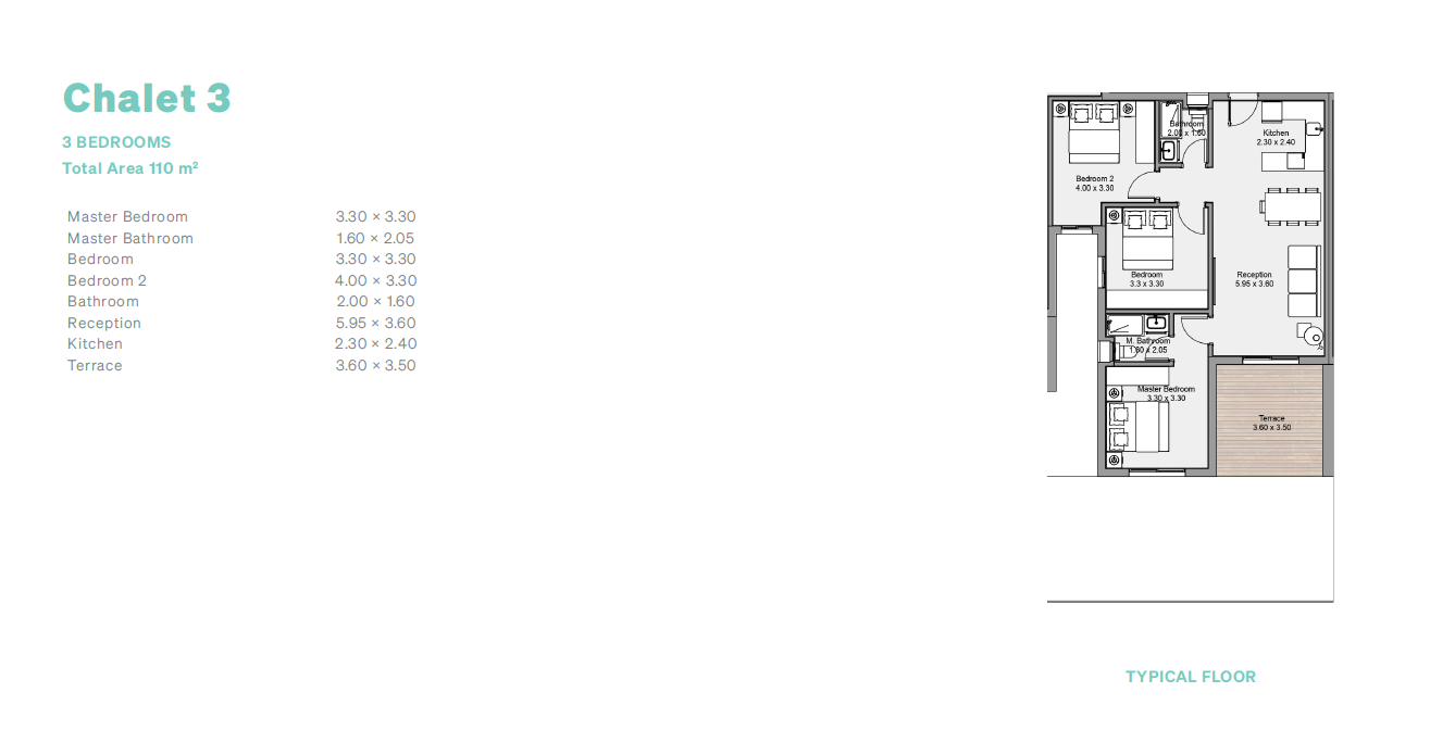 Floor plan for chalet at Salt