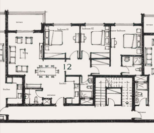 Floor plan for chalet at Majada Iwan