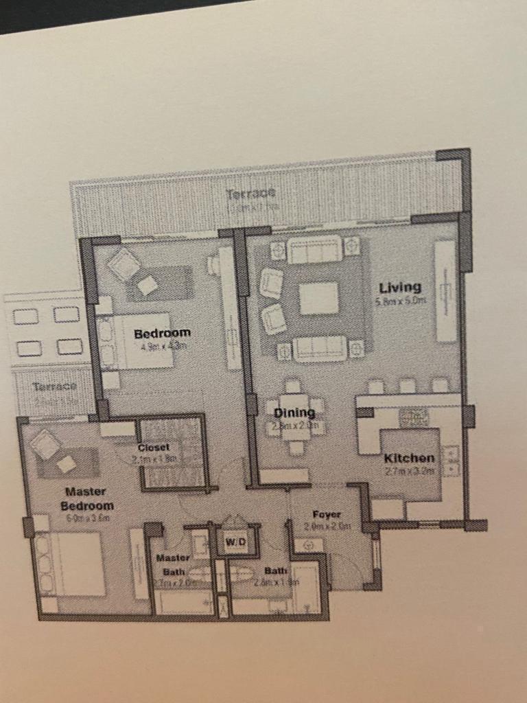 Floor plan for apartment at Uptown Cairo