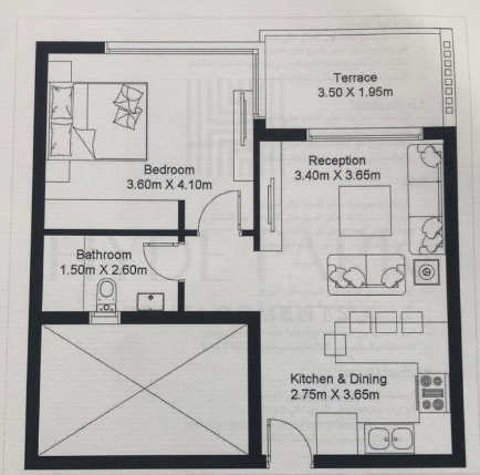 Floor plan for chalet at Hyde Park North - Seashore