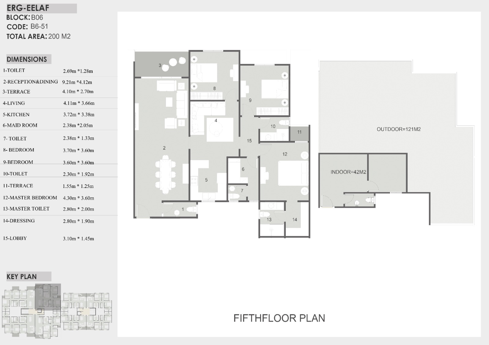 Floor plan for apartment at Eelaf Residence
