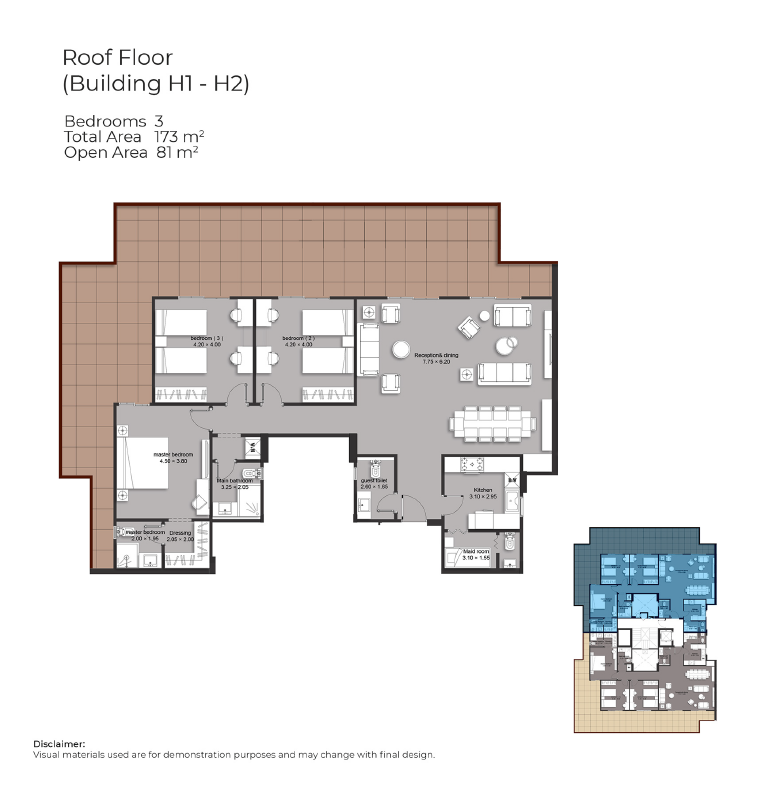Floor plan for penthouse at Ninety Avenue
