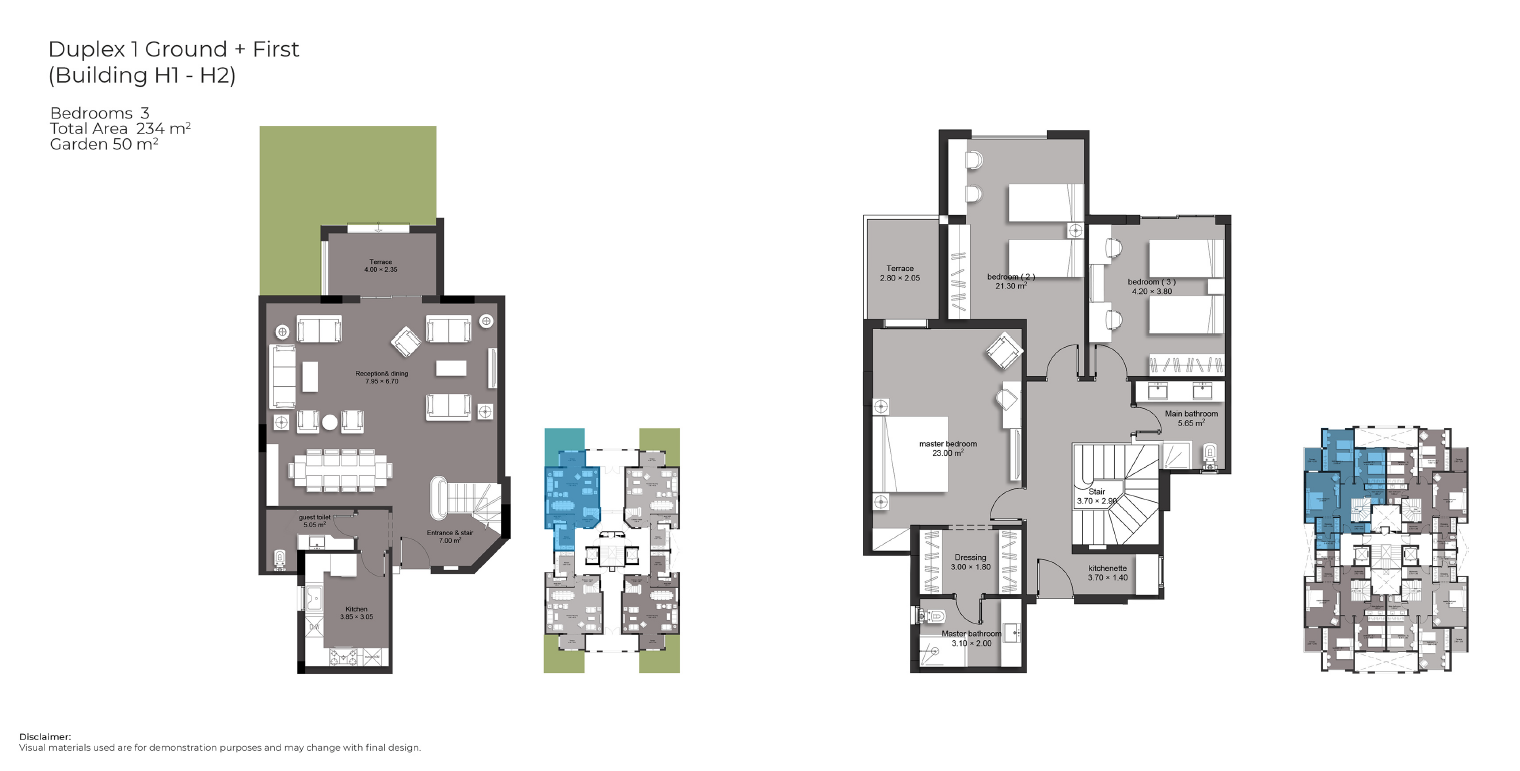 Floor plan for duplex at Ninety Avenue