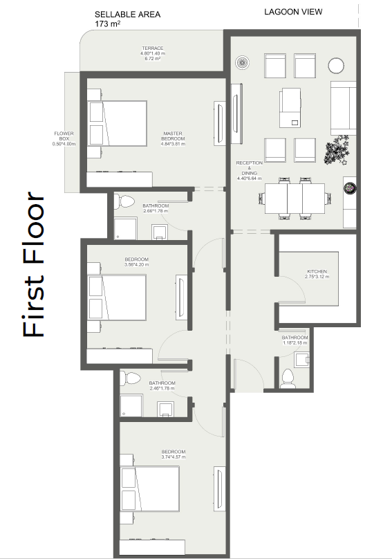 Floor plan for apartment at Lumia Residence- New Capital