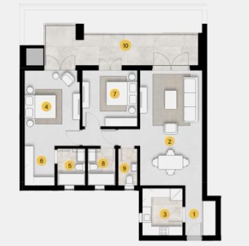 Floor plan for apartment at ZED