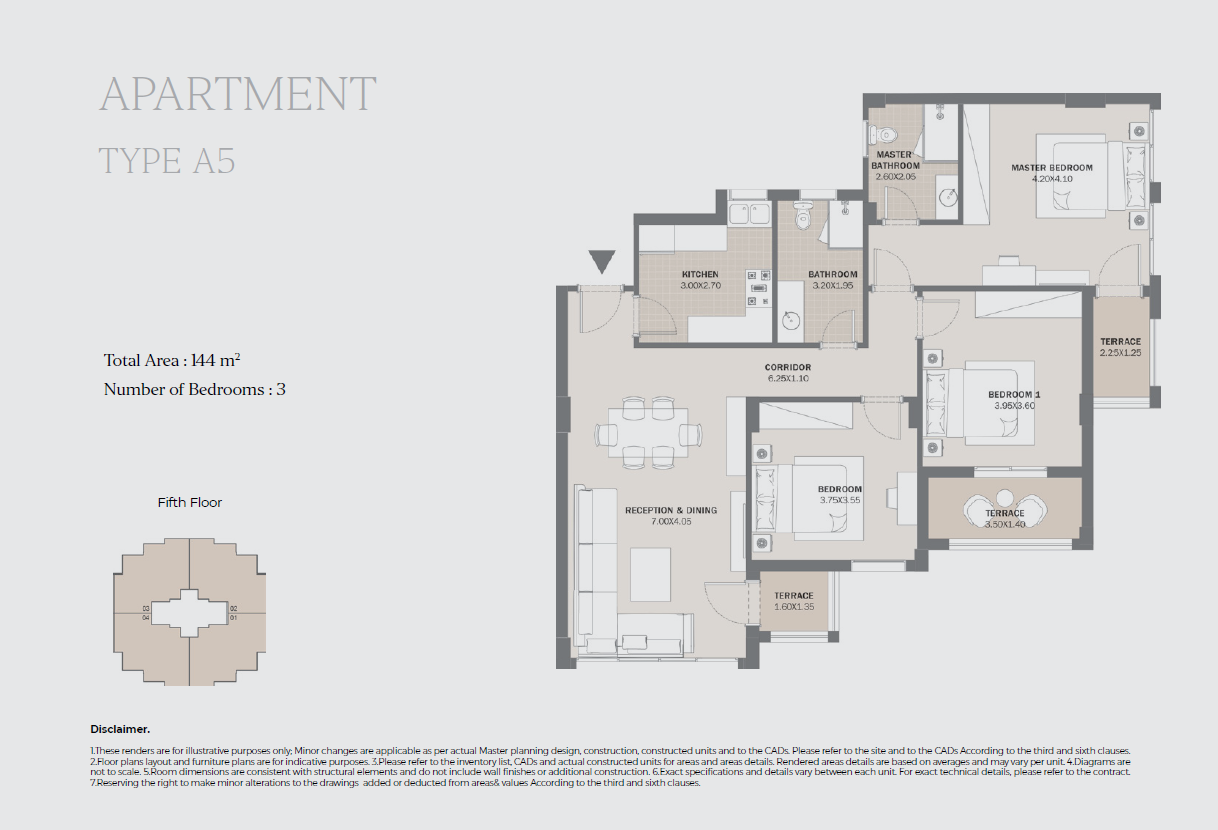 Floor plan for apartment at Al Maqsad Park