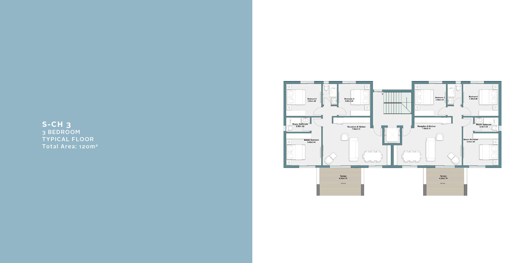 Floor plan for chalet at Fouka Bay